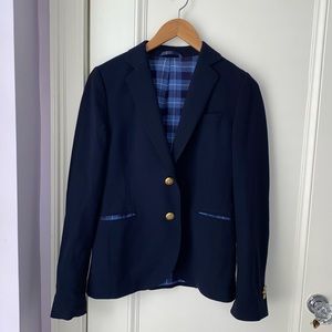 Gant Navy Blue Plaid Lined Blazer